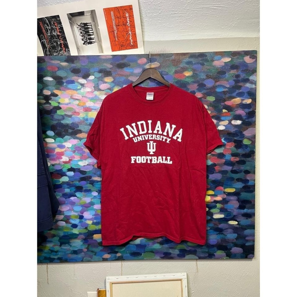 Gildan Indiana University Football T-Shirt Mens XL Crimson Red IU Hoosiers NCAA